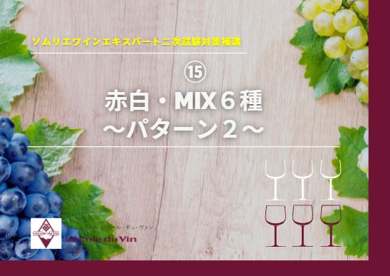 21ソムリエ・ワインエキスパート 二次試験対策 ⑮【赤白・MIX6種　パターン②】